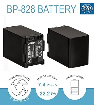 BM Premium BP-828 Battery for Canon VIXIA HF G60 HF G50 XA40